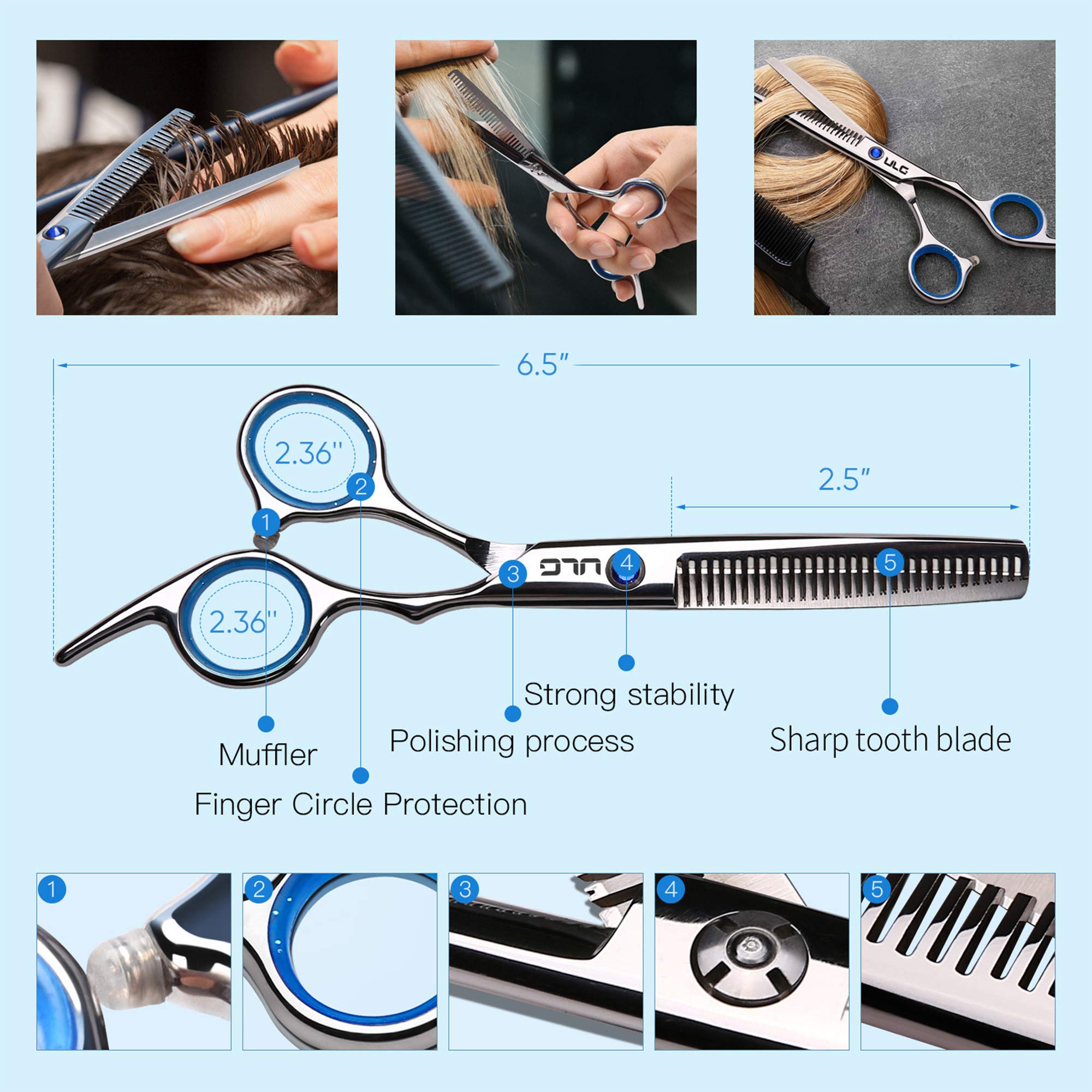 Mua Hair Thinning Scissors Cutting Teeth Shears Professional Barber ULG  Hairdressing Texturizing Salon Razor Edge Scissor Japanese Stainless Steel  with Detachable Finger Ring  inch trên Amazon Mỹ chính hãng 2023 |  Giaonhan247