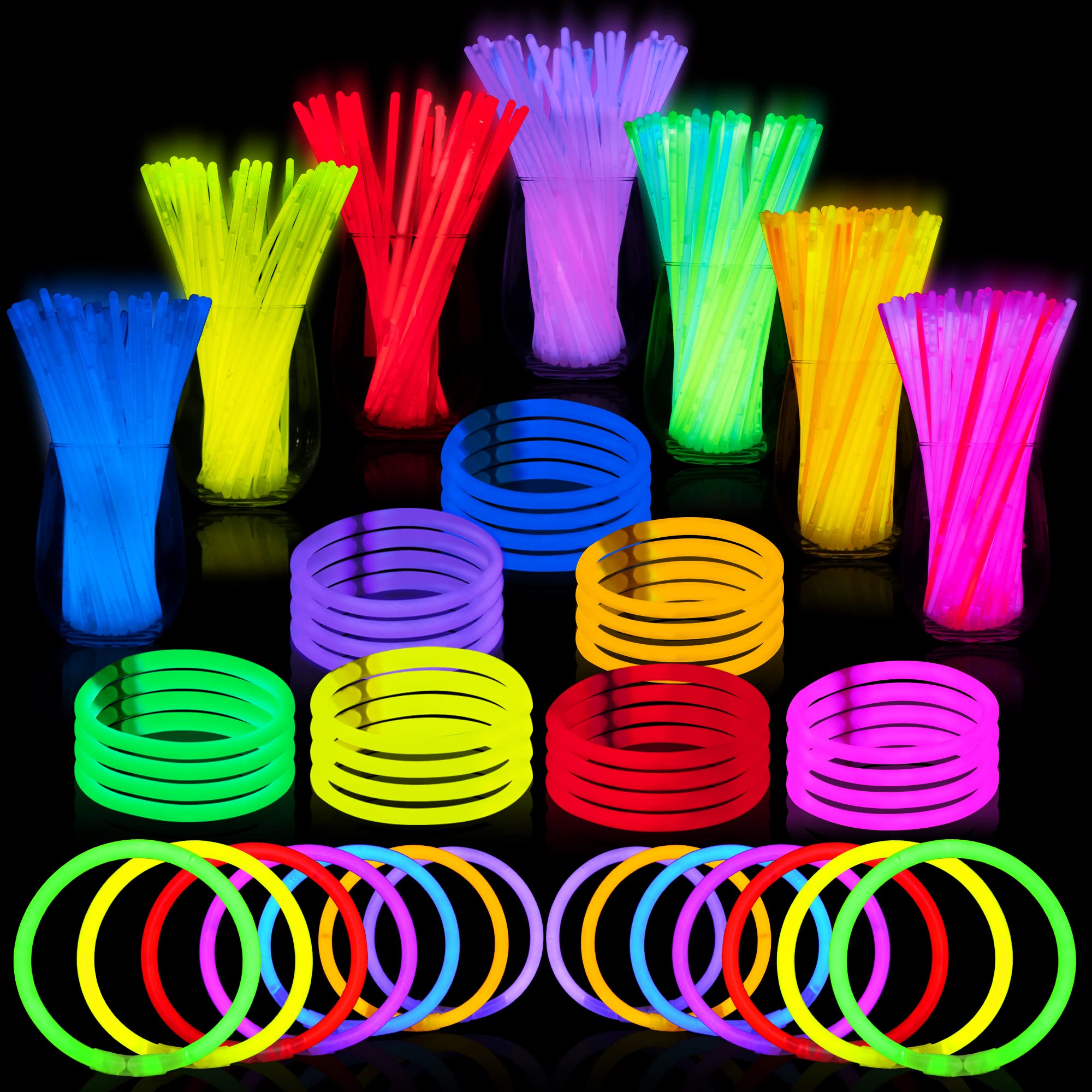 JOYIN Glow Sticks Bulk 400 8
