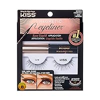 Magnetic False Eyelashes, Lure', 12 mm, Includes 1 Pair Of Magnetic Lashes, Magnetic Lash Eyeliner, Contact Lens Friendly, Easy to Apply, Reusable Strip Lashes