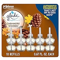 PlugIns Refills Air Freshener, Scented and Essential Oils for Home and Bathroom, Cashmere Woods, 6.7 Fl Oz, 10 Count (Packaging May Vary)