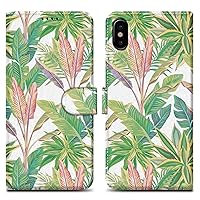 Case Compatible with Apple iPhone X/XS - Design Green Rainforest No.8 - Protective Cover with Magnetic Closure, Stand Function and Card Slot