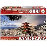 Educa Borras - Panorama Series, 3,000 Pieces Jigsaw Puzzle Mount Fuji and Pagoda Chiureito Japan (18013)