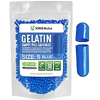 Size 5 Empty Capsules - 100 Count Very Small Empty Gelatin Capsules - Empty Pill Capsules - DIY Capsule Filling - Fillable Pill Capsules Empty Gel Caps (Blue)