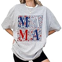 Floral Mama Shirt, Fourth of July Mama Shirt, Floral Mama Shirt Grey