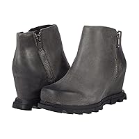 Sorel Women's Extended Joan of Arctic Wedge III Zip Wide Boot - Quarry, Black - Size 9.5