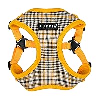 Lucas Dog Comfort Harness C (Step-in) Fashionable Checkered Pattern Spring Summer Harness for Small and Medium Dogs, Yellow, Large