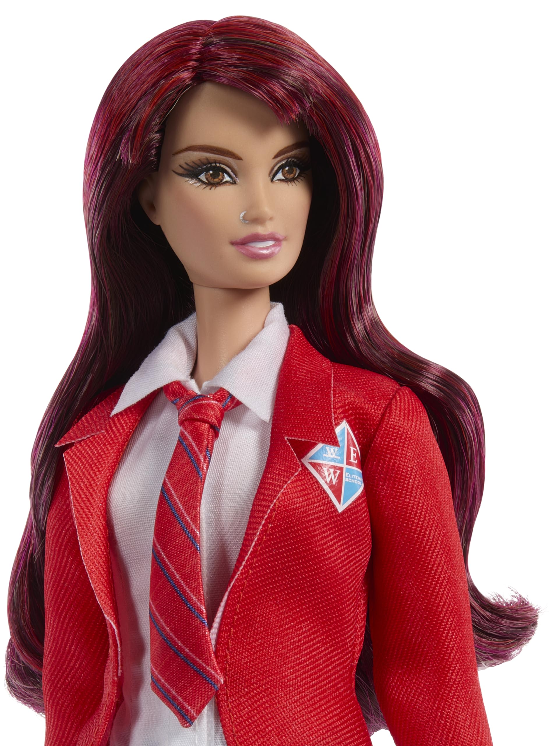Barbie Roberta Doll Wearing Removable School Uniform with Boots, Necktie & Long Red Hair, Inspired by Rebelde & RBD