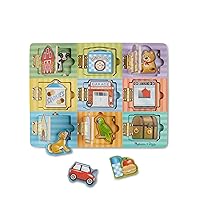 Hide and Seek Wooden Activity Board With Magnets Puzzles For Toddlers And Kids Ages 3+