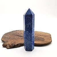 544g Natural Lapis Lazuli Crsytal Obelisk/Quartz Crystal Wand Tower Point Healing