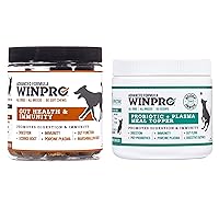 WINPRO Pet Gut Health Bundle for Dogs, Gut Health Plasma Powered Grain Free Soft Chews, 60 Chews, Pre + Probiotic Plasma Meal Topper for Dogs, 60 Scoops, for Digestive Health and Immunity Support