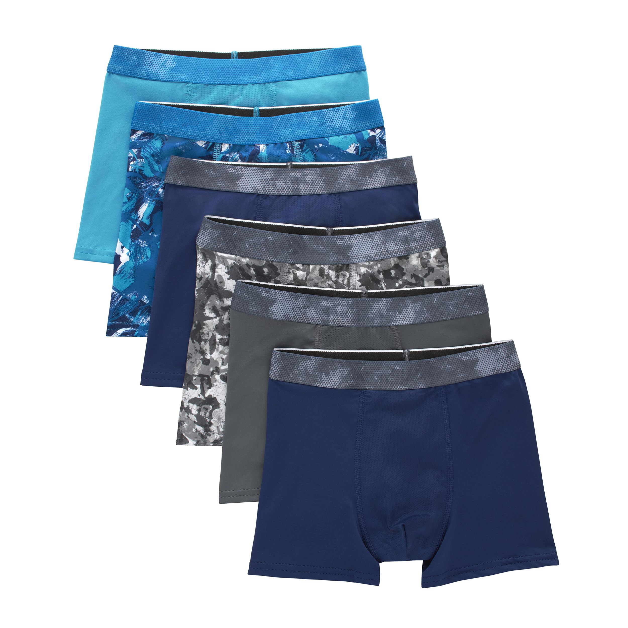 Hanes Boys' Big Performance Tween Boxer Briefs Underwear, Assorted Prints & Solids, 6-Pack