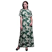 Bimba Rayon Ladies Printed Side Slit Summer Long Gown Boho Beach Cocktail Party Maxi Slit Dress