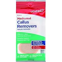 Leader Medicated Callus Remover with Salicylic Acid, Calluses & Toe Corn Treatment Pads/Patches, All-Day Pain Relief & Cushioning Protection Against Shoe Pressure and Friction, 6 Pads