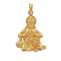 MOONEYE 925 Sterling Silver Gold Vermeil Indian God Hanuman Ji Traditional Religious Pendant Jewelry
