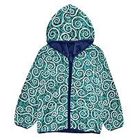 Baby Fleece Jacket Abstract Blue Texture Toddler Girl Jacket Navy Blue Girls Zip Up Hoodie 3T