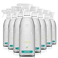 Method Daily Shower Cleaner Spray, Plant-Based & Biodegradable Formula, Spray and Walk Away, Eucalyptus Mint Scent, 28 Fl Oz, (Pack of 8), Packaging May Vary