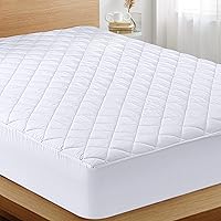 Utopia Bedding Quilted Fitted Mattress Pad (King) - Elastic Fitted Mattress Protector - Mattress Cover Stretches up to 16 Inches Deep - Machine Washable Mattress Topper