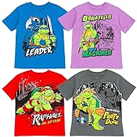 Teenage Mutant Ninja Turtles Leonardo Michelangelo Raphael Donatello 4 Pack T-Shirts Toddler to Big Kid