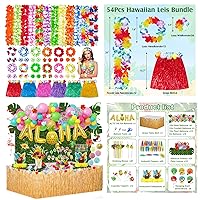 153Pcs Tropical Summer Beach Birthday Supplies and 54Pcs Hawaiian Luau Party Supplies