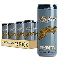 AlluSoda - Zero Sugar Craft Soda Naturally sweetened with Allulose, Reb-M, and V50% Monk Fruit. Keto & Diabetic friendly with 0 net carbs and low calories. No artificial sweeteners. (12-Pack Craft Cola)