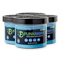 FunkAway Supercharged Gel for Cars, 4.5 oz., 4 Pack, Extreme Odor Eliminator Soaks Up and Removes Smells in Cars, SUVs, Trucks and RVs for Long-Lasting Results