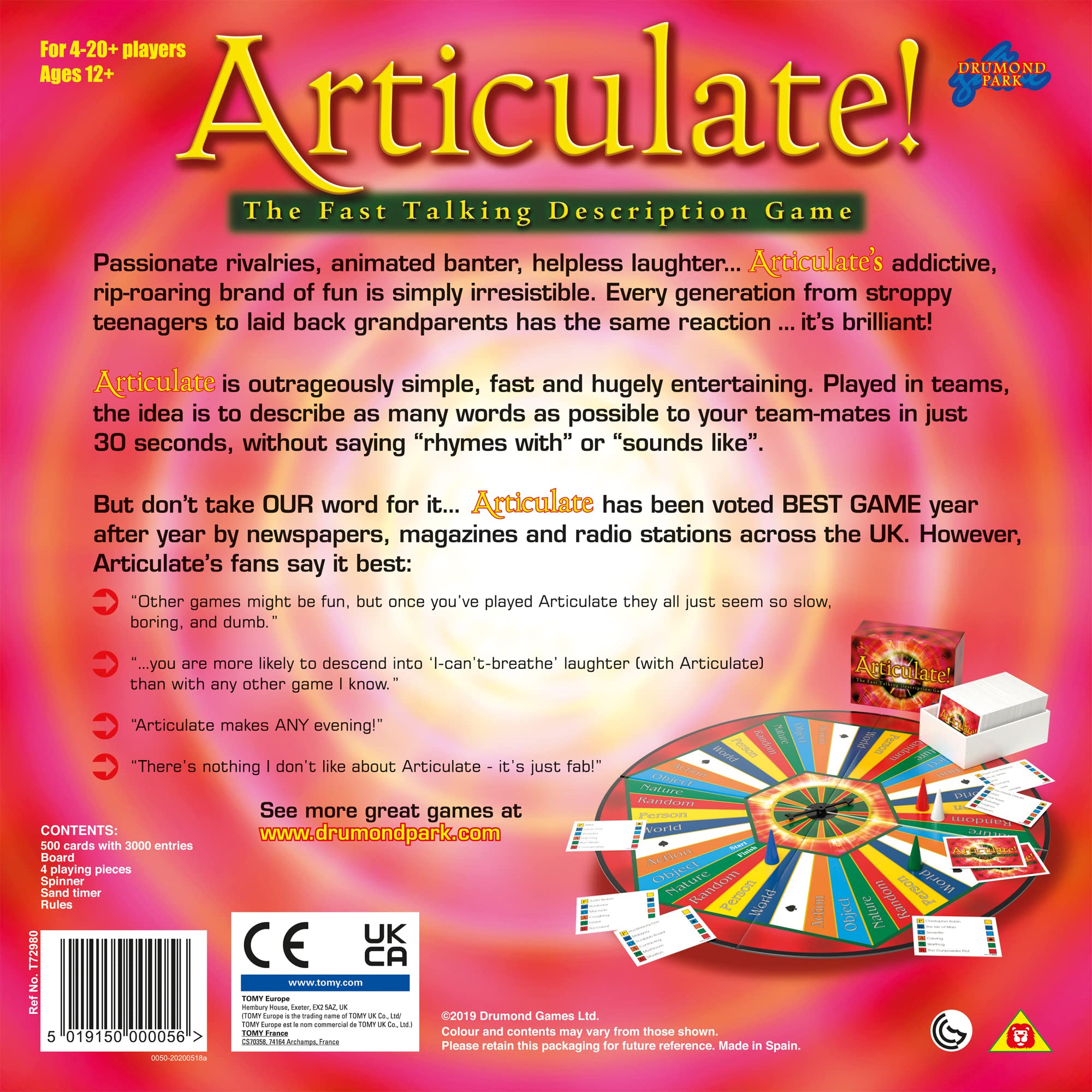 Drumond Park 5019150000056 Articulate Family Board Fast Talking Description Game, Multi