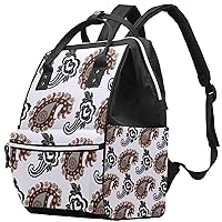 Paisley Cashew Flowers Diaper Bag Backpack Baby Nappy Changing Bags Multi Function Large Capacity Travel Bag