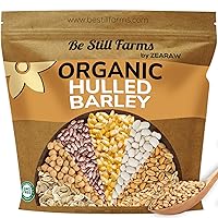 Be Still Farms Organic Hulled Barley Grain (4.8lb) - Whole Barley Groat Seed Bulk - Great for Soup, Flour, Cereal, Home Brewing, Grinding - High in Fiber | USA Grown | USDA Certified | Vegan | Non-GMO