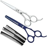 JW Professional Hair Cutting Scissors & Thinning Shear Set with Comb Set - Razor Edge Series
