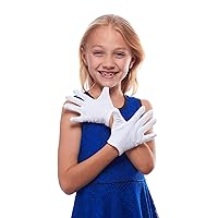 Drum Major Childrens White Cotton Gloves (White, 8-12)