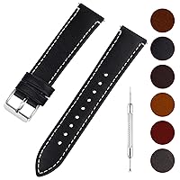 Fullmosa Quick Release Leather Watch Band, 6 Colors Wax Oil 14mm 16mm 18mm 20mm 22mm 24mm Leather Watch Strap