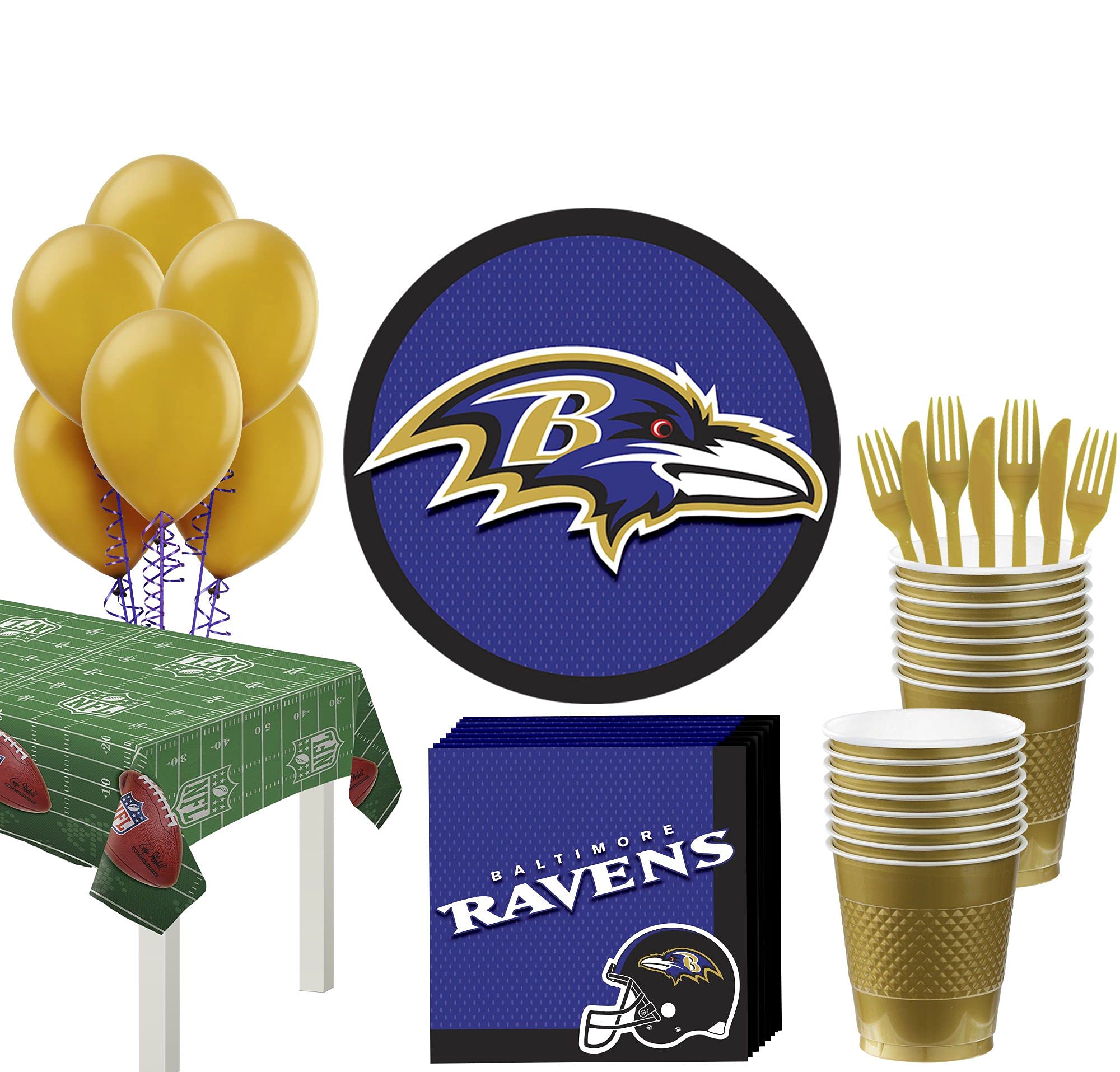 Party City Tennessee Titans Super Party Supplies for 18 Guests, Include Plates, Napkins, Table Cover Balloons