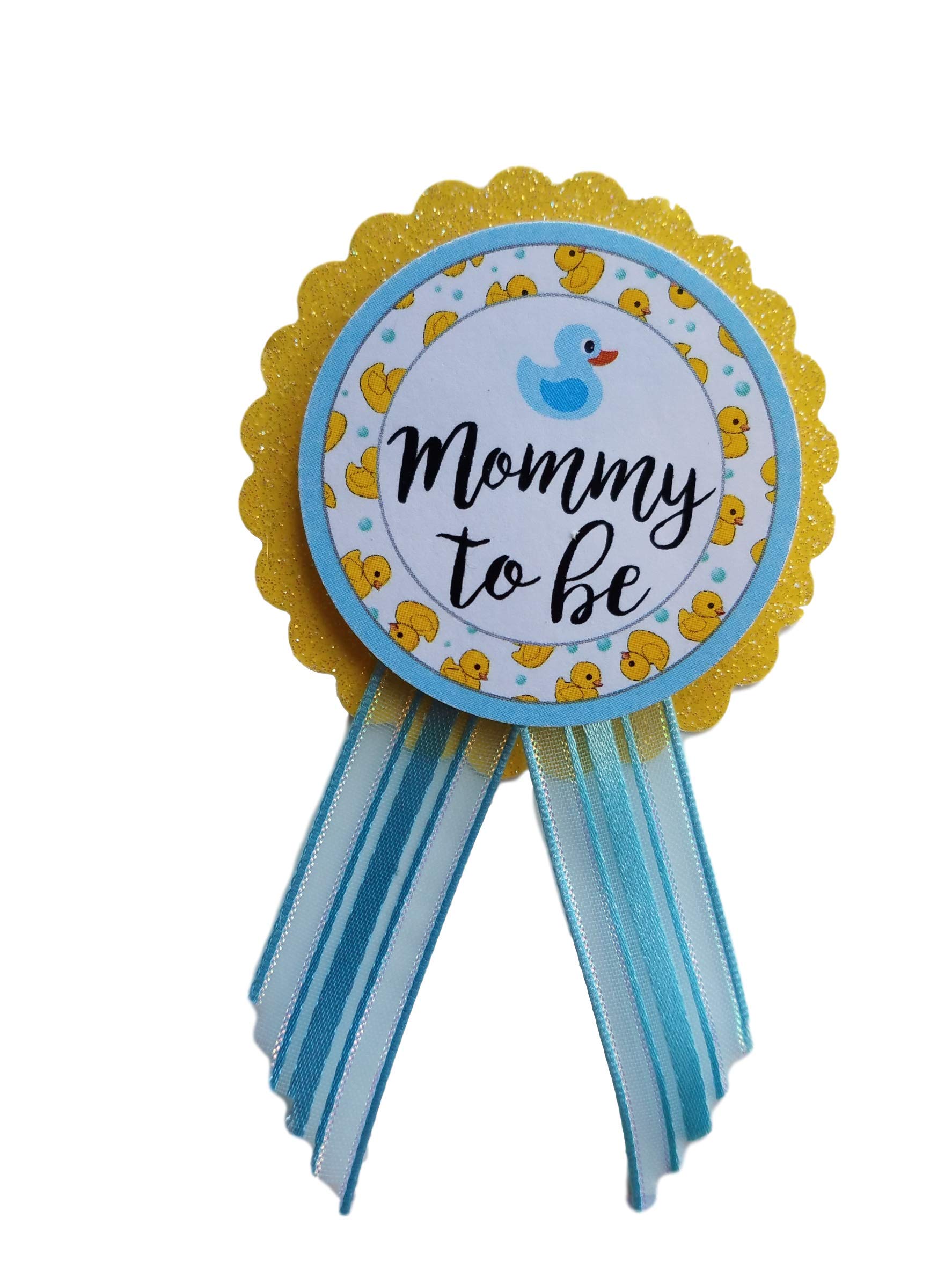 Amy's Bubbling Boutique, Inc. Mommy & Daddy to Be Pin Duck Baby Shower Yellow & Blue It's a Boy, Baby Sprinkle Gender Reveal
