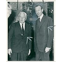 Vintage photo of Harold Wilson with doctor waldheim