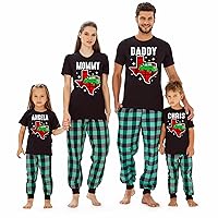 Custom Matching Family Christmas Plaid Texas Map T-Shirt