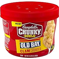 Campbell’s Chunky Soup, OLD BAY Seasoned Clam Chowder, 15.25 oz Microwavable Bowl