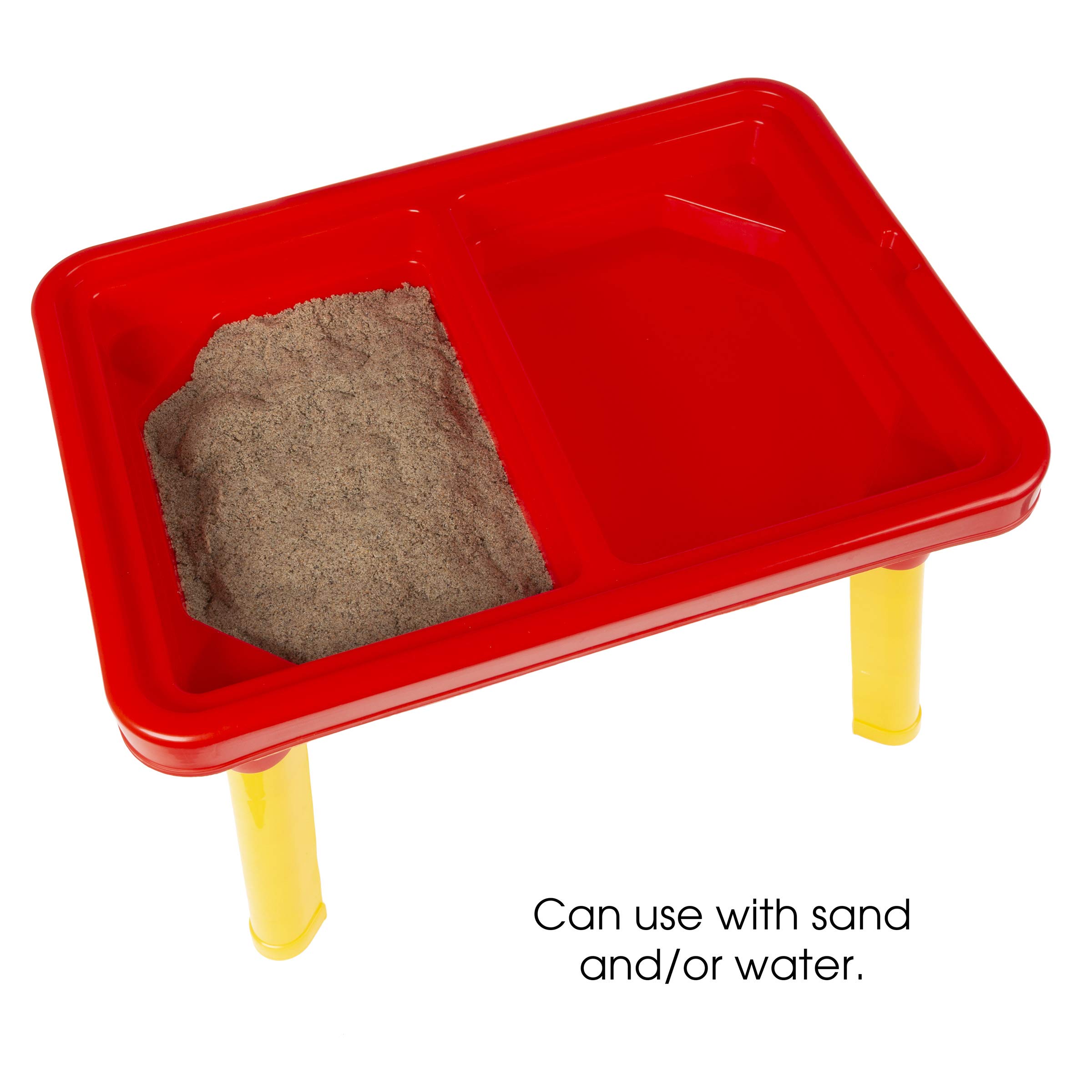 Hey! Play! Water or Sand Sensory Table with Lid and Toys - Portable Covered Activity Playset for The Beach, Backyard or Classroom