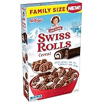 Little Debbie Cold Breakfast Cereal, 8 Vitamins and Minerals, Kids Snacks, Family Size, Swiss Rolls, 13.5oz Box (1 Box)