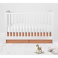 Bacati - Playful Foxes Orange/Grey Crib/Toddler Bed Skirt Dust Ruffle (Orange Arrows Print)