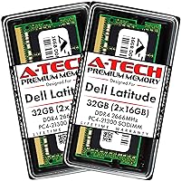 A-Tech 32GB (2x16GB) RAM for Dell Latitude 5510, 5410, 5310, 3510, 3410 | DDR4 2666MHz SODIMM PC4-21300 Laptop Memory Upgrade Kit