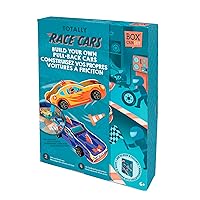 Totally Race Cars - Pull-Back Vehicules Kit with Keepsake Box - Build and Go - Arts and Crafts for Kids - Educational - from 6 Years Old - Multilingual - BC1927
