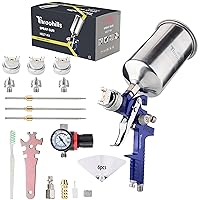 Professional HVLP Spray Gun Kit, Automotive Paint Spray Paint Gun,3 Nozzles(1.4/1.7/2.0mm) and 33oz Aluminum Cup for Car, Wall Paint, Furniture Spraying（Blue）