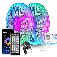 Nexillumi LED Lights for Bedroom 130 ft (2 Rolls of 65.6ft) Music Sync Color Changing Led Strip Lights (APP+Remote Control), 5050 RGB LED Strip for Room Decor Aesthetic Home Decor Gaming Room