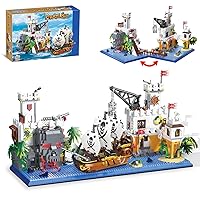 Pirate Ship Building Mini Blocks Kit, Blck Pearl Pirate Ship Building Toys for Adults, Toys Gift for Kids Boys 8-12, Not Compatible with Lego Pirate Ship Set, 1424 PCS (KK0026)