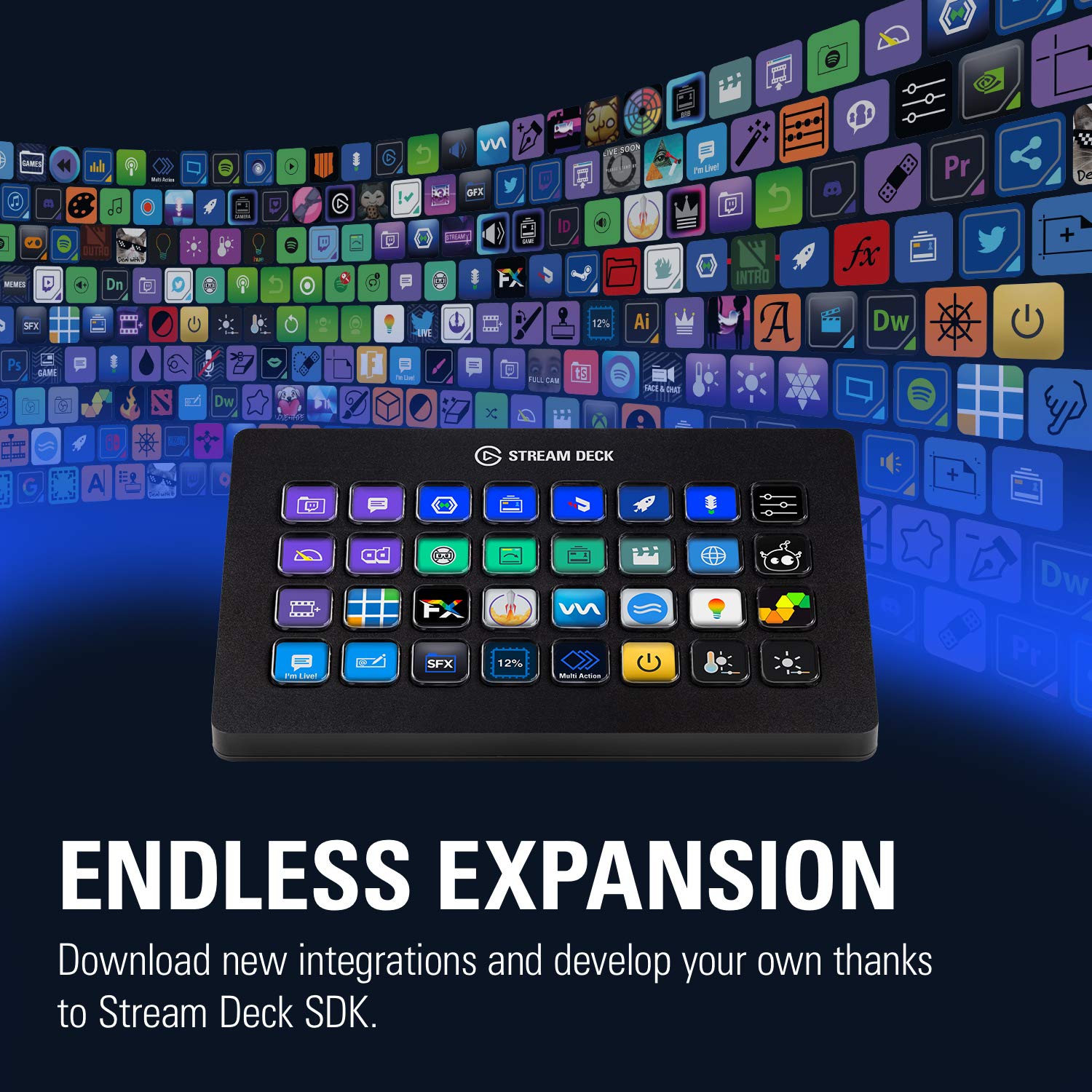 Elgato Stream Deck XL – Advanced Studio Controller, 32 macro keys, trigger actions in apps and software like OBS, Twitch, ​YouTube and more, works with Mac and PC