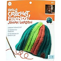Boye 3629008001 Jonah's Hand Beanie Hat Crochet Kit for Beginners, 6 pcs, Multicolor