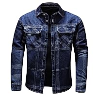 Jean Jacket For Men,Mens Jacket Classic Slim Fit Denim Jacket Button Casual Plus Size Cool Streetware Outerwear