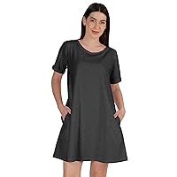 Swing Dress with Pockets Summer Cotton Tunic Tshirt Dress for Women