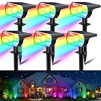 Kaxiida Solar Color Changing Lights Outdoor, Waterproof IP68 Solar Lights Outdoor with 7 Lighting Modes, Multicolor RGB Outdoor Lights for Christmas Garden Yard Landscape Decorations