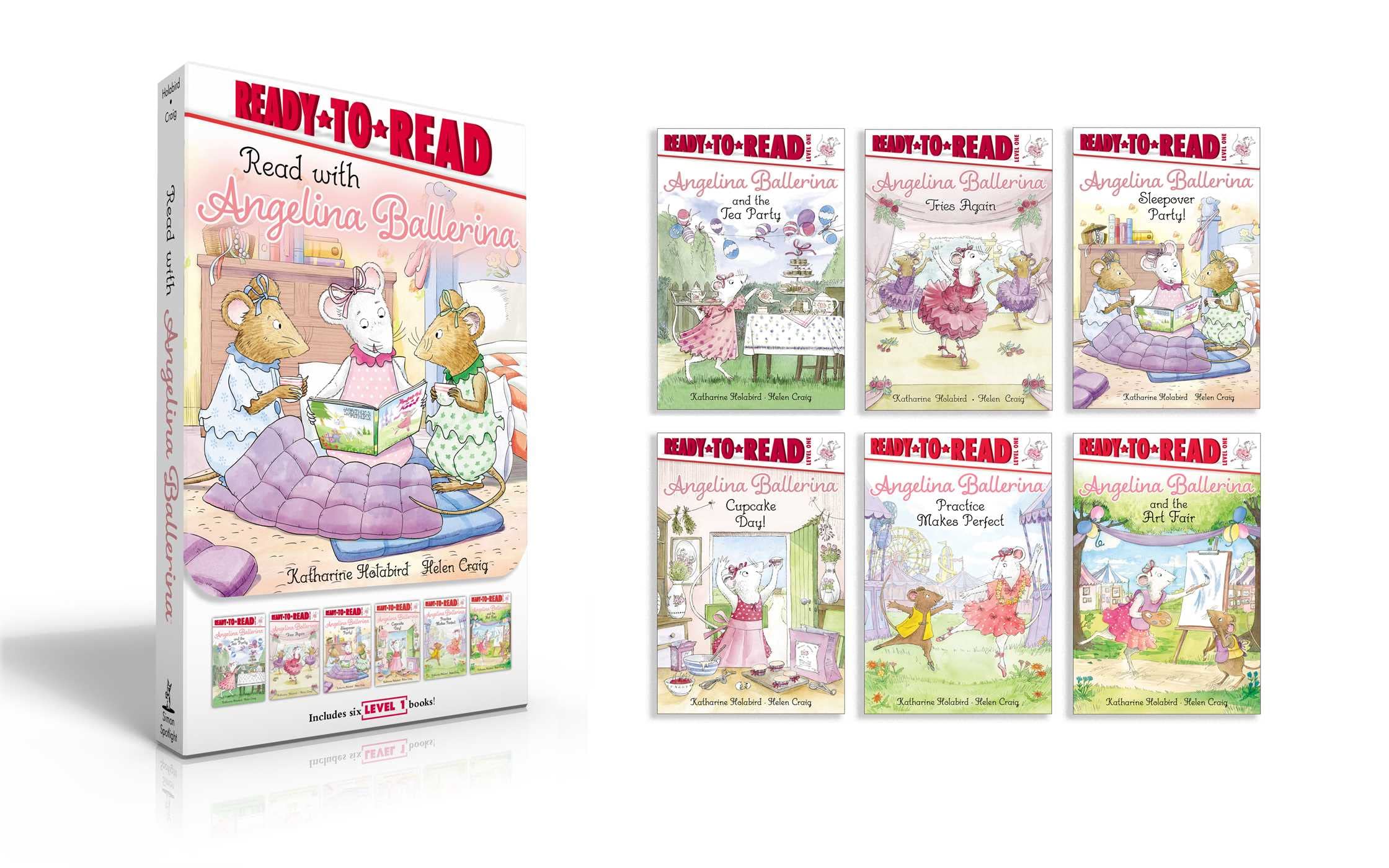 Read with Angelina Ballerina (Boxed Set): Angelina Ballerina and the Tea Party; Angelina Ballerina Tries Again; Sleepover Party!; Cupcake Day!; ... Perfect; Angelina Ballerina and the Art Fair